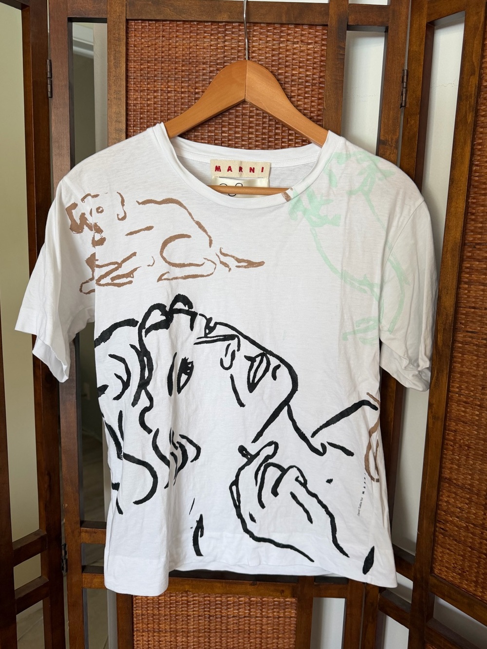 Marni x David Salle White Graphic Art Print Tee small